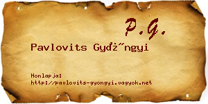 Pavlovits Gyöngyi névjegykártya