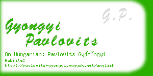 gyongyi pavlovits business card